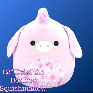 Squishmallows Purple Donkey “Delzi” Animal Plush